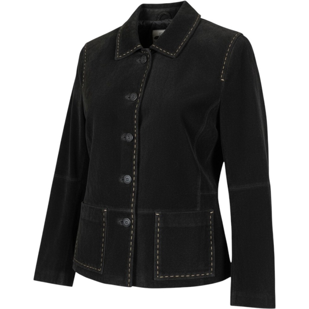 AR Bernardo Leather Suede Black Washable Jacket Whipstitch Western Small NWT